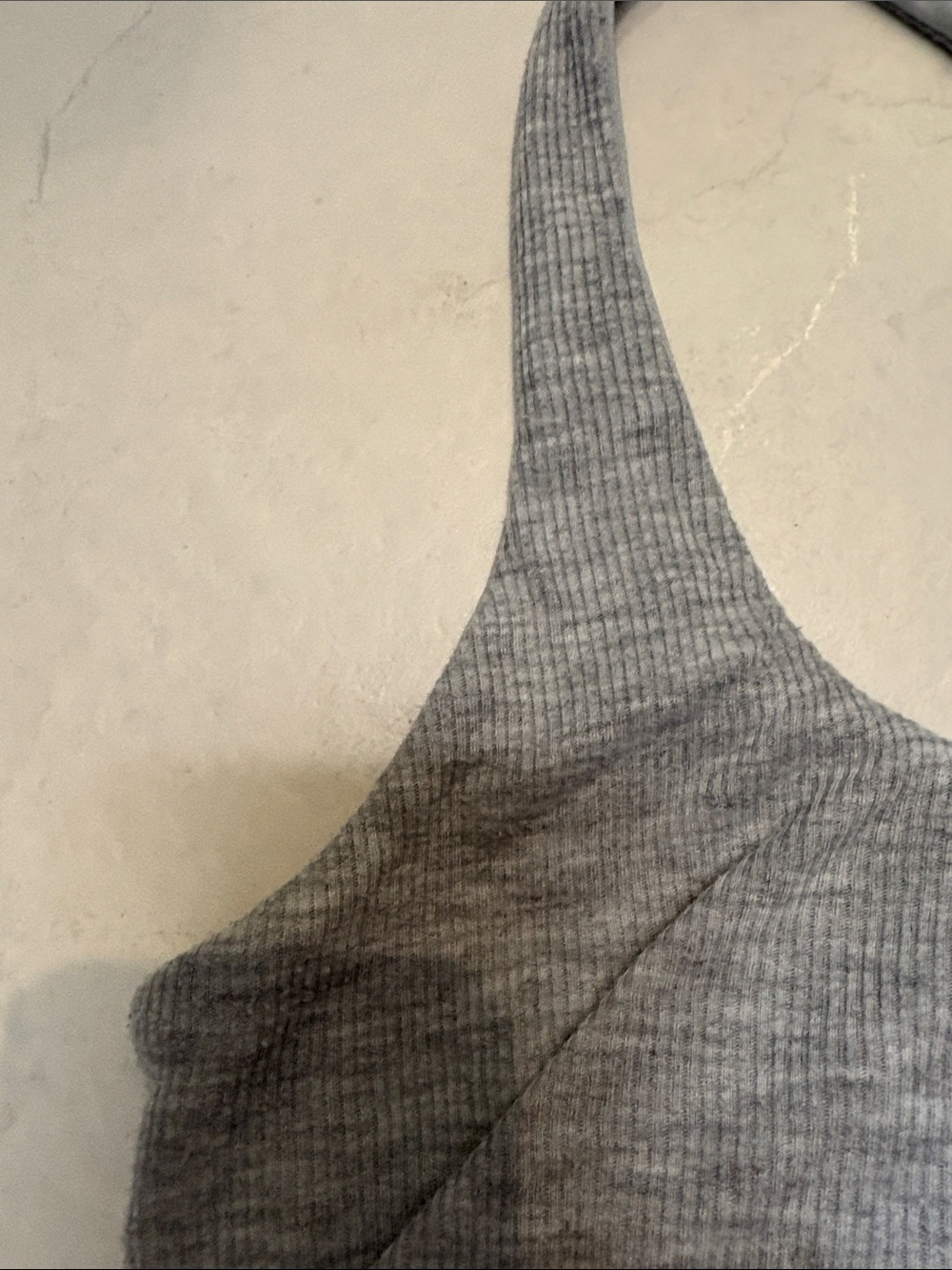 Alo Ribbed Racerback Crop Tank - Gray small - Picture 3 of 4